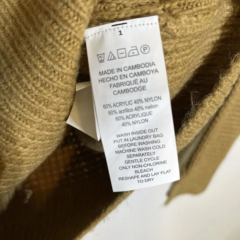 Michael Kors Women's L Fringe Knit Mock Neck‎ Sweater Brown